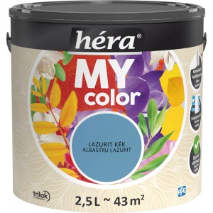 Héra My Color, lazúrkék falfesték vödörben, 2,5L kb. 43m²-re.