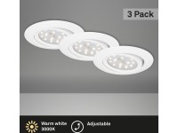Briloner süllyesztett LED-es lámpa 3 darabos készlet fehér 8 cm forgatható