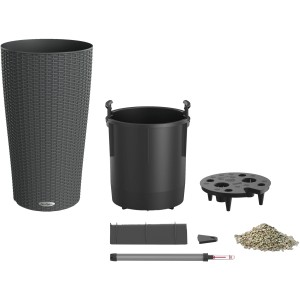Lechuza Cilindro Cottage gránit virágoszlop 23 cm öntözőrendszerrel és tartozékokkal.