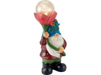 LED-es napelemes dekorlámpa törpe 10 cm x 8,5 cm x 24 cm piros LED-es napelemes dekorlámpa törpe 10 cm x 8,5 cm x 24 cm piros