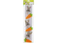 Filcgirland nyuszi és sárgarépa 1,5 cm x 9,5 cm x 38 cm szürke-narancssárga
