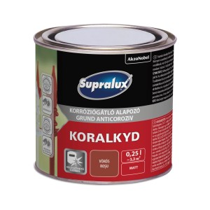 Korróziógátló alapozó doboz, piros, matt, Supralux termék.