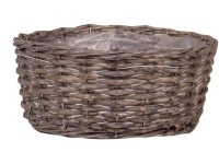 Fűzfa virágkosár 25 cm x 11 cm szürke