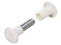 Acél összekötőcsavar 34 - 45 mm hüvellyel műanyag fehér 10 db Acél összekötőcsavar 34 - 45 mm hüvellyel műanyag fehér 10 db