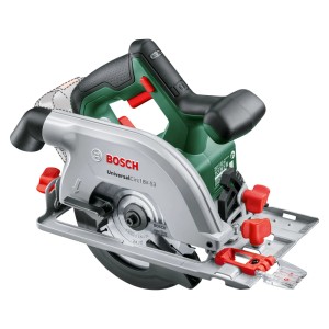 Bosch UniversalCirc 18V-53 akkus körfűrész zöld-ezüst színben. Precíz famegmunkáláshoz.