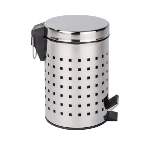 Wenko Exclusiv kozmetikai pedálos szemetes, rozsdamentes acél lyukacsos kivitelben, 3 literes űrtartalom.