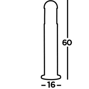 Vázlat egy t.b.t. útvonalvilágító lámpáról méretekkel (magasság 60 cm, átmérő 16 cm).