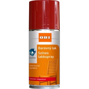 Piros OBI színes lakk spray.