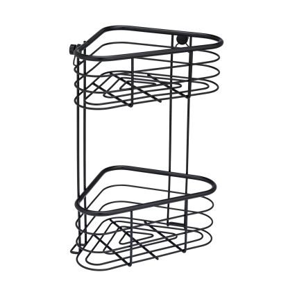 Wenko Trestina sarokpolc 25 cm x 35 cm x 16,5 cm 2 szintes nemesacél fekete