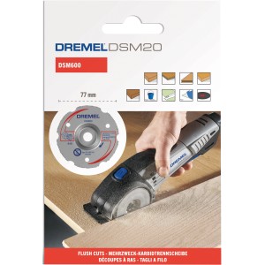 Dremel DSM600 karbid vágókorong DSM20-hoz használat közben, miniatűr szerszám tartozék.