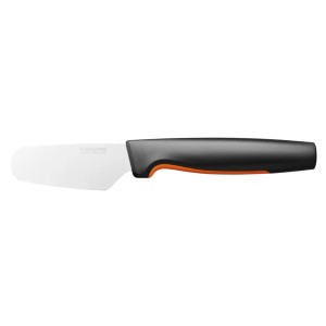 Fiskars sajtkés fekete nyéllel és lekerekített pengével.