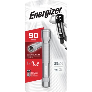 Energizer fém LED zseblámpa 2xAA elemmel, 50 Lumen, 36m hatótávolság.