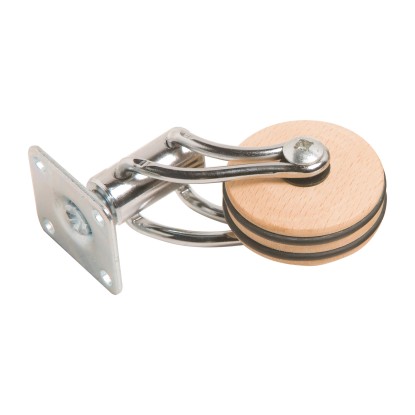 Huzalkengyeles görgő, natúr bükk, lemezzel, átmérő: 50 mm, 15 kg