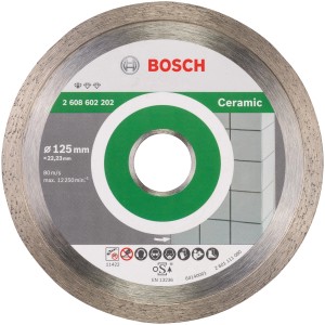 Bosch Standard for Ceramic gyémánt vágótárcsa, 125 mm átmérő, precíz csempevágásokhoz.