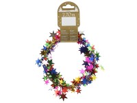 Csillaggirland fóliából és drótból 270 cm többszínű