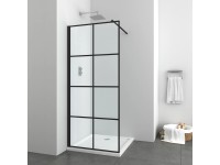 Elite Black zuhanyfal 98-100 cm x 195 cm fekete