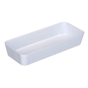 Wenko Candy White műanyag tároló tálca fürdőszobába, téglalap alakú.