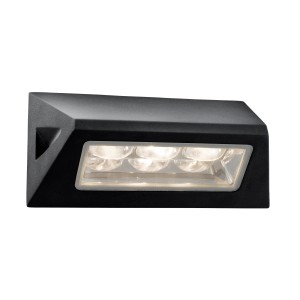 Modern, fekete LED kültéri fali lámpa kertbe vagy teraszra.