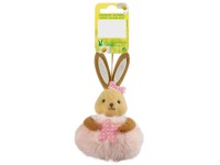 Nyúl húsvéti felakasztható dísz plüssel 12 cm x 6 cm rózsaszín