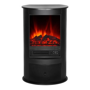 Fekete EL Fuego Wien II elektromos kandalló láng effektussal és fiókkal.