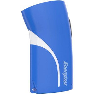 Kék Energizer Pocket Light zseblámpa fehér díszítéssel, elemekkel együtt.