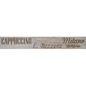 Vintage stílusú dekorcsempe Cappuccino és Milano felirattal.