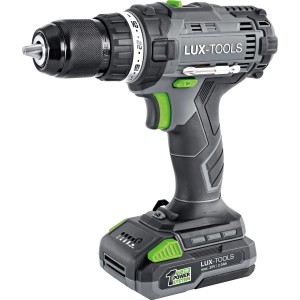 LUX akkus fúró-csavarozó készlet A-BS-20, 20V, akkumulátorral és töltővel.