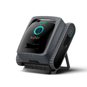 Aiper Scuba V3 fekete medence robotporszívó. Vezeték nélküli robot AI kamerával és ultrafinom szűrővel medencékhez.