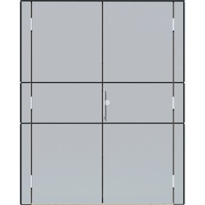 Bertilo HPL Highboard kerti szekrény, szürke teraszszekrény dupla ajtóval, 155x75x193 cm.