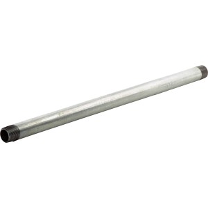 Temperöntvény fitting, 21 mm x 400 mm, horganyzott, külső menettel csőcsatlakozásokhoz.