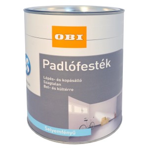 OBI Padlófesték RAL 7001 Ezüstszürke, 2,5 l-es doboz, selyemfényű, beltéri és kültéri használatra.