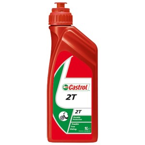 Piros 1 literes Castrol Power 1 2T motorolaj kétütemű motorokhoz.
