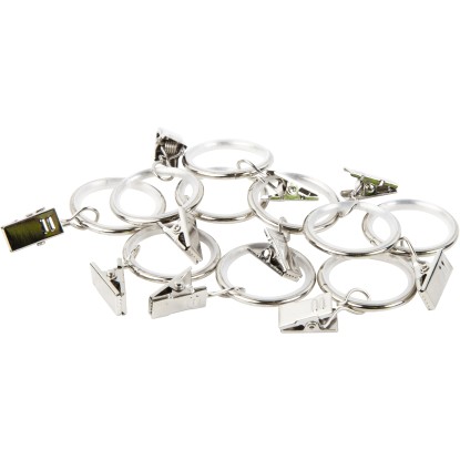 Függönykarikák csipeszekkel 10 db 19 mm inox