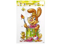 Nyúl ablakkép ecsettel