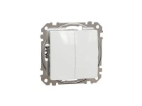 SEDNA Kettős váltókapcsoló rugós bekötés 10AX fehér