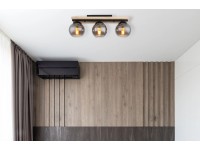 Globo mennyezeti lámpa 3 izzós fekete matt füstszínű 600 mm x 150 mm x 205 mm