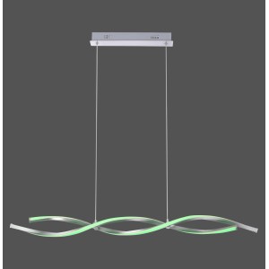 LOLAsmart-Swing okos LED függőlámpa acél színben, hullám designnal, állítható fényszínnel.