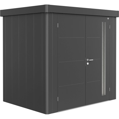 Biohort Neo szerszámos ház kétszárnyú ajtó 1B sötétszürke-metál 236 x 180 cm