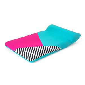 Bestway légmatrac 200x129 cm textil huzattal, türkiz, rózsaszín és fekete-fehér csíkos.