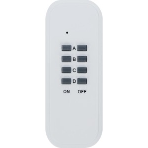Távirányító vezeték nélküli kapcsolókészlethez otthoni automatizáláshoz A, B, C, D, Be és Ki gombokkal.