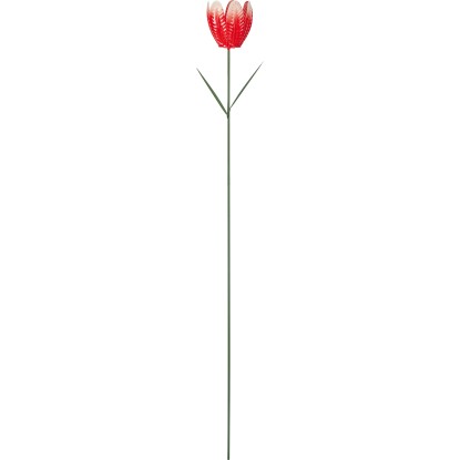 Tulipán leszúrható kerti dekoráció vas piros 70 cm x Ø 5,5 cm