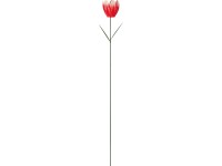 Tulipán leszúrható kerti dekoráció vas piros 70 cm x   5,5 cm