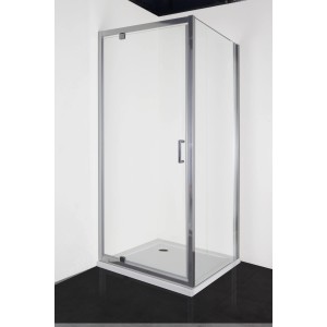 Sanotechnik Easy Clean zuhanyajtó, 80x195 cm, króm profillal és átlátszó üveggel. Ideális modern fürdőszobákba.