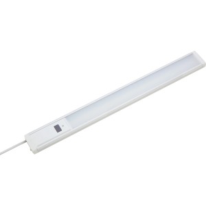 Fehér LED pultmegvilágító lámpa alumíniumból és műanyagból, 45,5 cm hosszú, konyhákba és munkaterületekre.