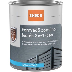 OBI fémvédő zománcfesték antracit, selyemfényű, 750ml-es doboz. 3 az 1-ben: alapozó, rozsdavédelem, fedőfesték.