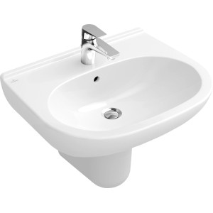 Villeroy & Boch O.Novo kézmosó, 60 cm, alpesi fehér, csaplyukkal és csapteleppel.