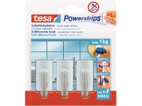 tesa Powerstrips nyom nélkül eltávolítható kis akasztó matt-króm 3 db 4 ragasztó tesa Powerstrips nyom nélkül eltávolítható kis akasztó matt-króm 3 db 4 ragasztó