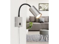 Globo Robby falilámpa 1 izzós nikkel matt 70 mm x 440 mm