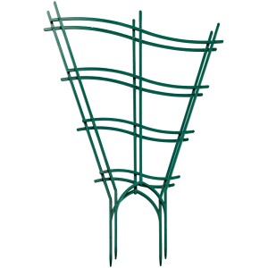 Hullámos virágrács, 30 cm, zöld, 2 darabos készlet, támasz cserepes növényekhez.