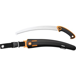 Fiskars SW-330 Profi ágfűrész tokkal, narancs-fekete. Kerti fűrész ágakhoz és bokrokhoz.